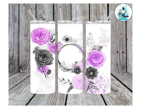 Verre isotherme « Fleurs mauves »